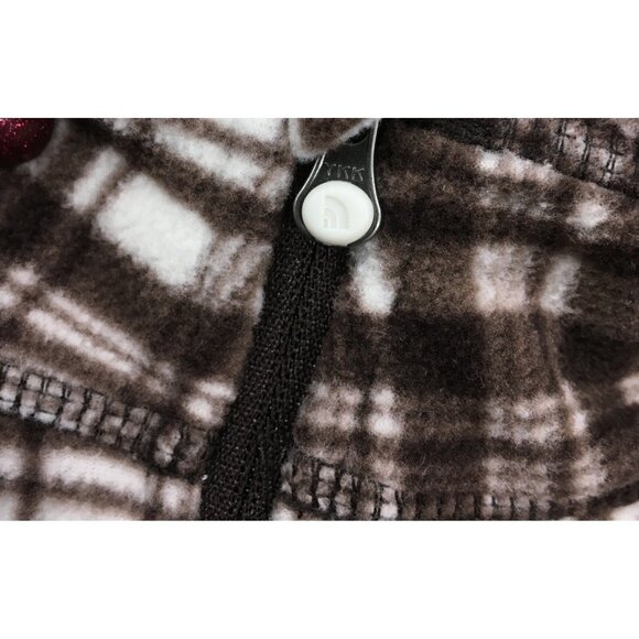 The North Face Quarter Zip Sweatshirt Pullover Fleece Women Medium Brown Plaid - Picture 13 of 13